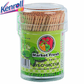Зубочистки 300 шт рельеф мята Мarket Fresh