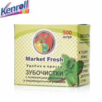 Зубочистки 500 шт  мята Мarket Fresh