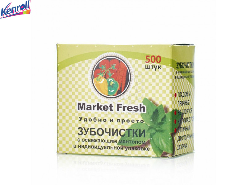 Зубочистки 500 шт  мята Мarket Fresh