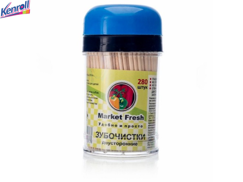 Зубочистки 280  шт диспенсер  Мarket Fresh