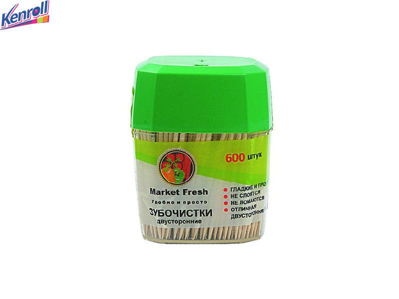 Зубочистки 600  шт диспенсер  Мarket Fresh 