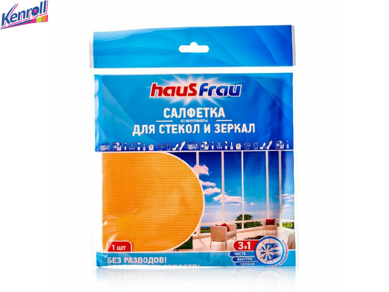Салфетки из микрофибры для стекол 30*30 Haus Frau