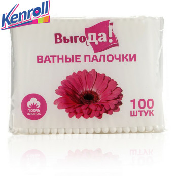 Ватные палочки Выгода  в полиэтиленовом пакете 100 шт