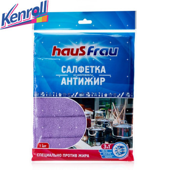 Салфетки из микрофибры антижир 17*23 1 шт Haus Frau 