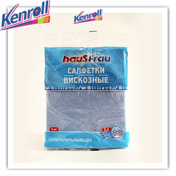 Салфетки универсальные вискоза 30*38 3шт Haus Frau 
