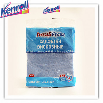 Салфетки универсальные вискоза 30*38 3шт Haus Frau 