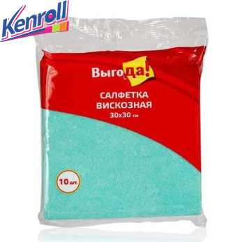 Салфетки  вискоза 30*30 см (80 гр ) 10 шт Выгода