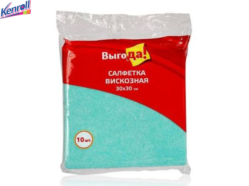Салфетки  вискоза 30*30 см (80 гр ) 10 шт Выгода