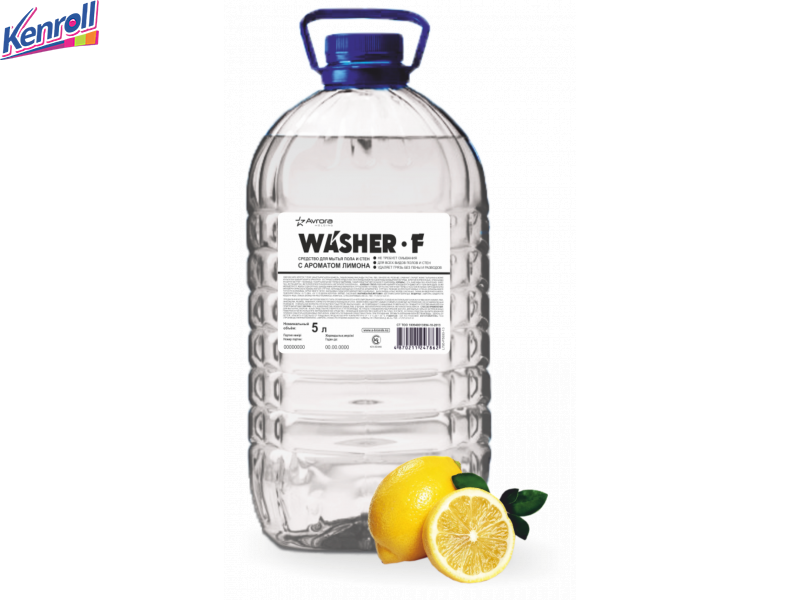 Средство для мытья пола и стен Washer-F с ароматом лимона 5л