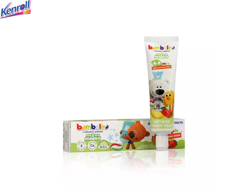 Зубная паста для детей от 4-8 лет 50мл клубника и банан  МиМиМишки Bambolina