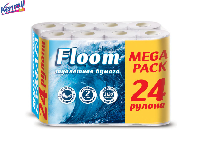 Бумага туалетная 2 сл 24 шт Floom 