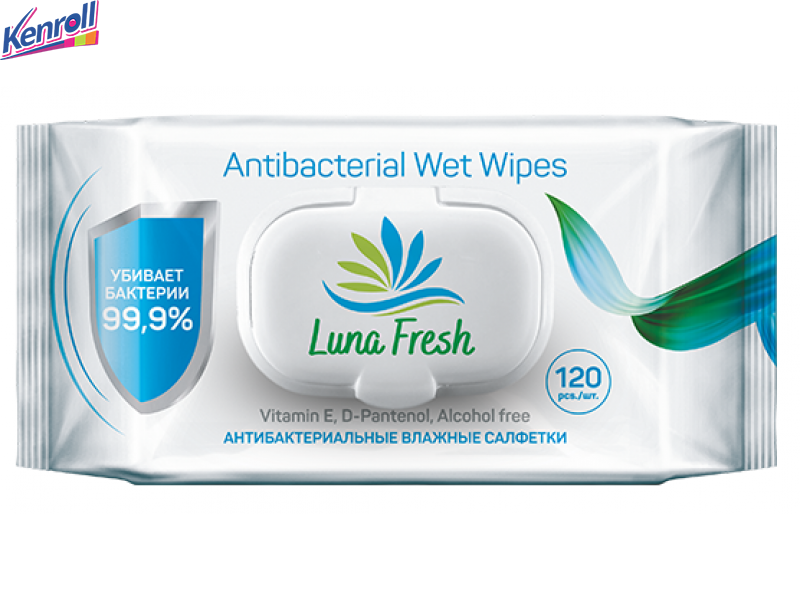 Влажные салфетки LUNA FRESH антибактериальные 120  шт