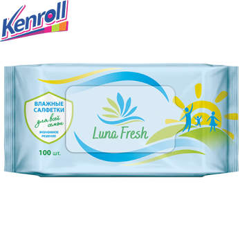 Влажные салфетки LUNA FRESH эконом очищающие 100 шт