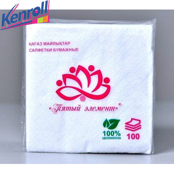  Салфетка бумажная белая 100 листов ,белая  "Пятый элемент"