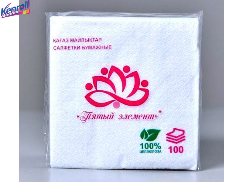  Салфетка бумажная белая 100 листов ,белая  "Пятый элемент"
