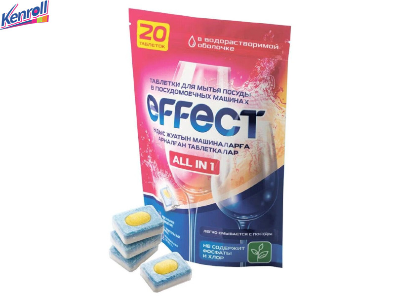 Таблетки для мытья посуды 20 таблеток EFFECT