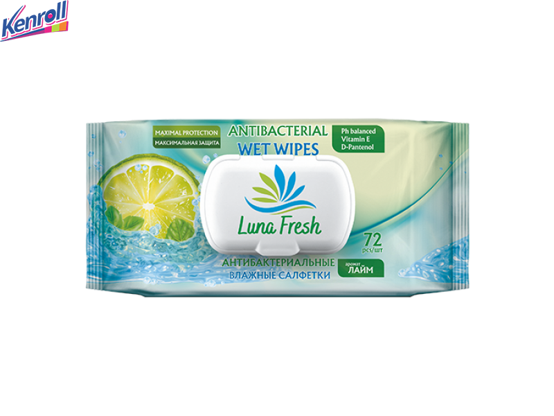 Влажные салфетки LUNA FRESH антибактериальные 72  шт