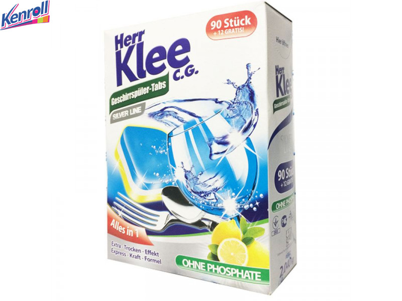 Таблетки для посудомоечных машин Klee Silver Line (90 шт+12 шт)/Германия