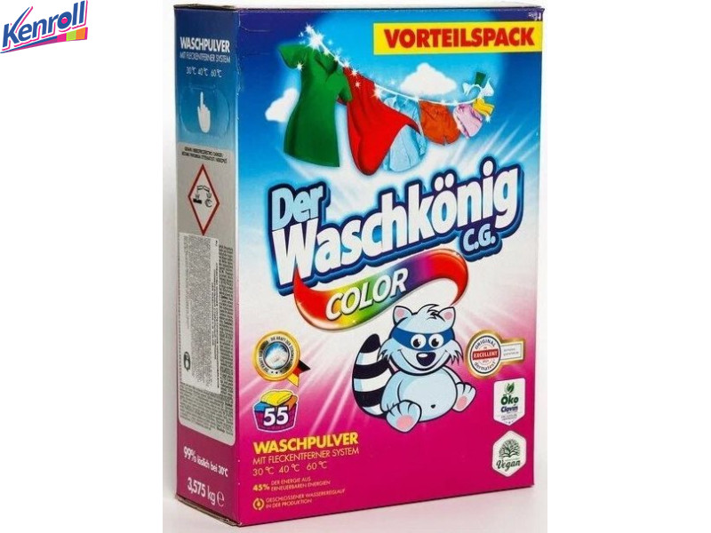 Порошок DER WASCHKONING C G Color для цветного белья (картон) 3,575 кг (Германия)
