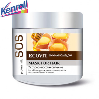 Экспресс-Маска для волос Восстанавливающая Яичная с медом  серии SOS 380 мл ECOandVIT 
