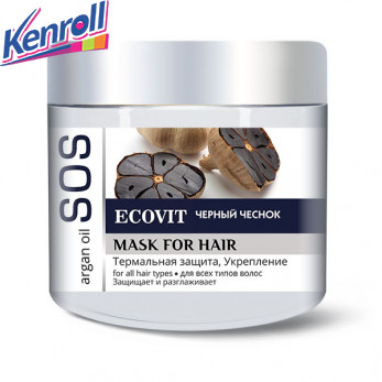 Маска для волос Термальная защита Черный чеснок  серии SOS 380 мл ECOandVIT