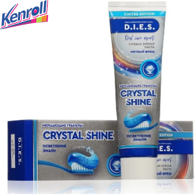 Зубная паста гелевая мерцающие гранулы Осветлени эмали CrystShine Мятный Фреш 75 мл D.I.E.S.