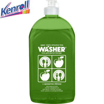 Гель для мытья посуды с ароматом яблока 500 мл/6 "WASHER-D" EFFECT