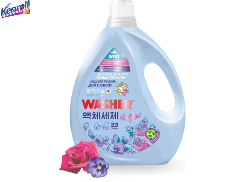 Средство жидкое для стирки Rose&Violet 2 л=5 кг 33 стирки WASHER-W