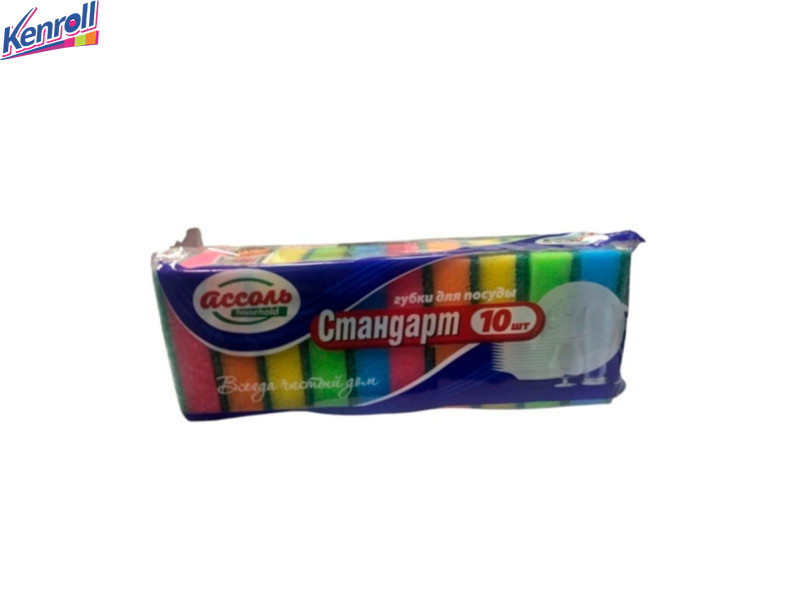  Губка Ассоль 10 шт стандарт
