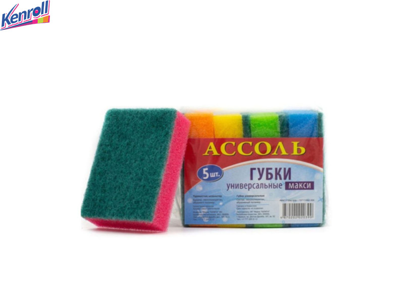 Губка Ассоль 5 шт макси без выемки 105*75*30