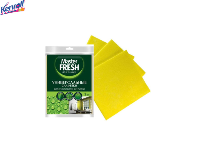 Салфетка вискоза универсальная для уборки 3 шт  Master Fresh ДОН
