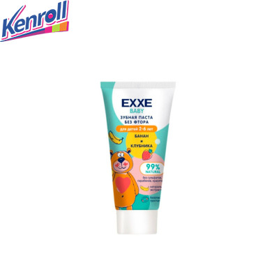 Зубная паста без фтора Банан и Клубника для детей 2-6 лет 50 гр EXXE Baby ДОН Зубная паста без фтора Банан и Клубника для детей 2-6 лет 50 гр EXXE Baby ДОН