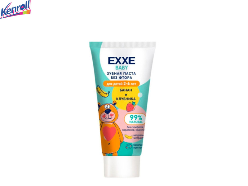 Зубная паста без фтора Банан и Клубника для детей  2-6 лет 50 гр EXXE Baby ДОН