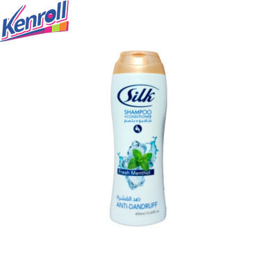 Silk Shampoo Шампунь против перхоти  400 ml Anti-Dandruff Fresh Menthol  (синий)/24