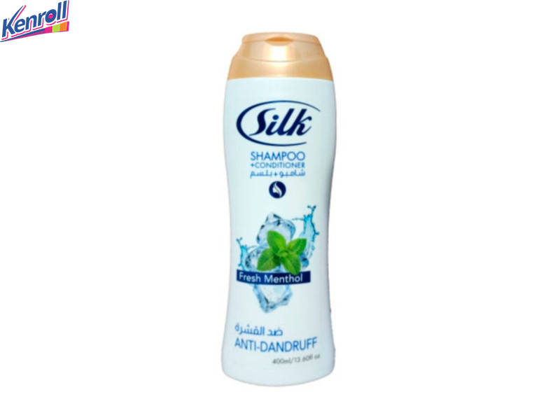 Silk Shampoo Шампунь против перхоти  400 ml Anti-Dandruff Fresh Menthol  (синий)/24