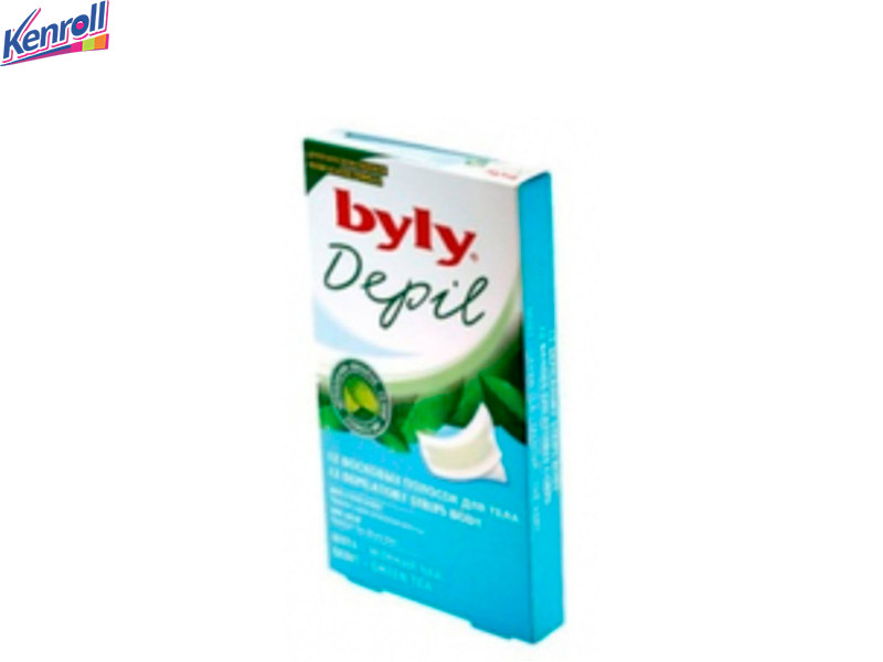 Пластырь д/депил. д/тела с Зелен. чаем 12 шт BYLY