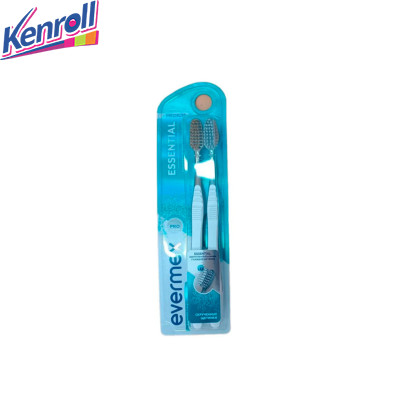 Набор зубных щеток Medium  Essential  Средней жёсткости 1+1 Evermex Стокист