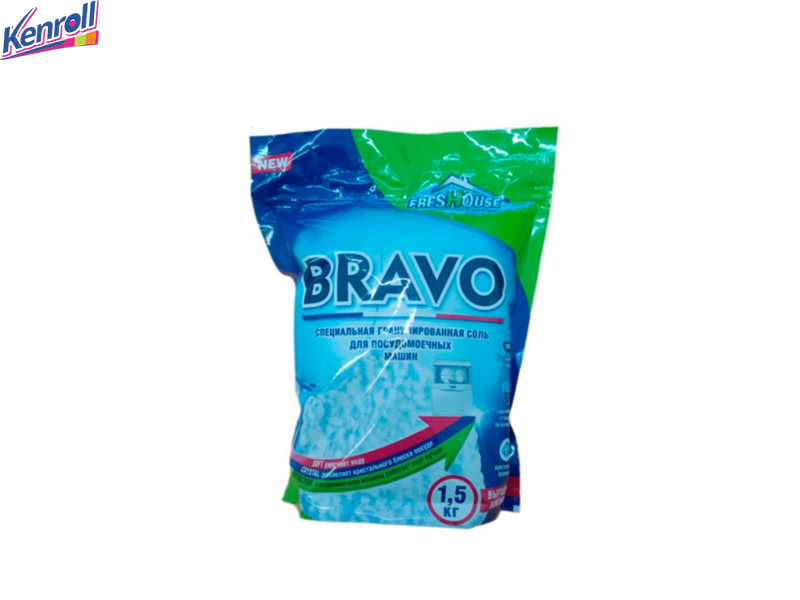 Соль гранулированная для посудомоечных машин FRESHOUSE BRAVO 1,5 кг
