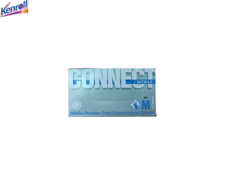 Перчатки нитриловые, неопудренные разме L 100 штук (50 пар) голубые CONECT