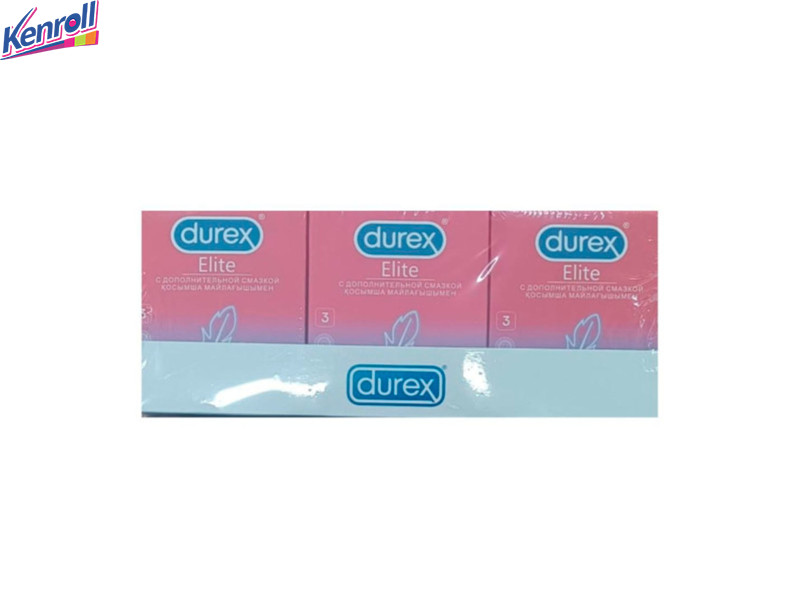 Презервативы DUR Elite c дополнительной смазкой (3шт) /12 штук в упаковке