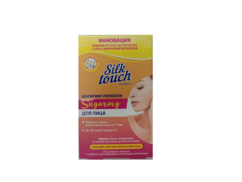 Шугаринг-полоски для депиляции лица Silk Touch Carelax 20 штук в пачке Стокист
