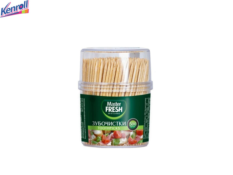 Зубочистки 500 шт пластиковая банка Master Fresh ДОН