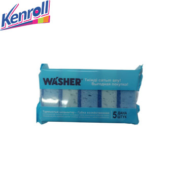 Губки  хозяйственные Крупнопористые 5шт WASHER Аврора