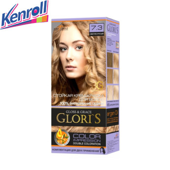 Крем-краска для волос  GLORI'S №7.3  Светло русый