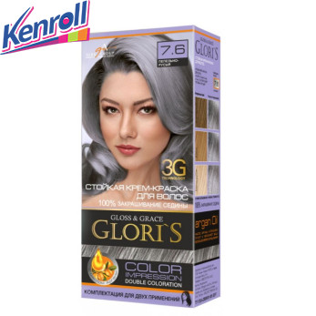 Крем-краска для волос  GLORI'S №7.6 Пепельно-русый