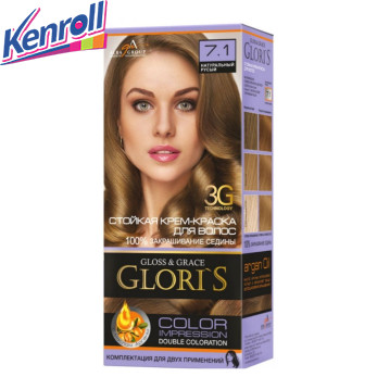  Крем-краска для волос GLORI'S №7.1 Натуральный русый