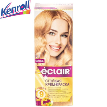 Крем-краска для волос ECLAIR OMEGA-9 №9,7  Карамель