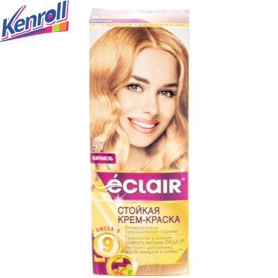 Крем-краска для волос ECLAIR OMEGA-9 №9,7  Карамель