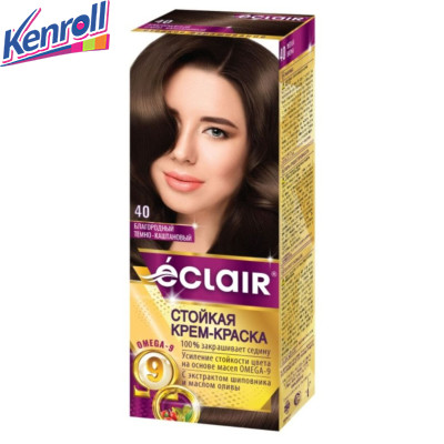 Крем-краска для волос ECLAIR OMEGA-9 №4,0 Каштановый