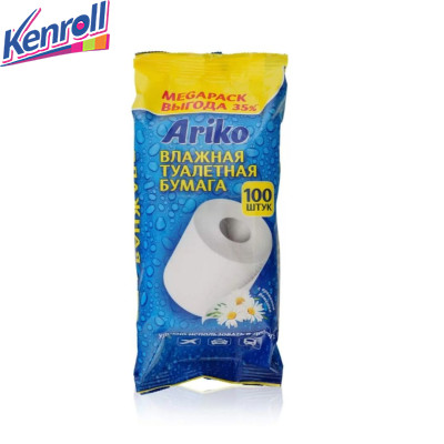 Влажная туалетная бумага с ароматом ромашки  100 шт Выгода 35 % Ariko Стокист